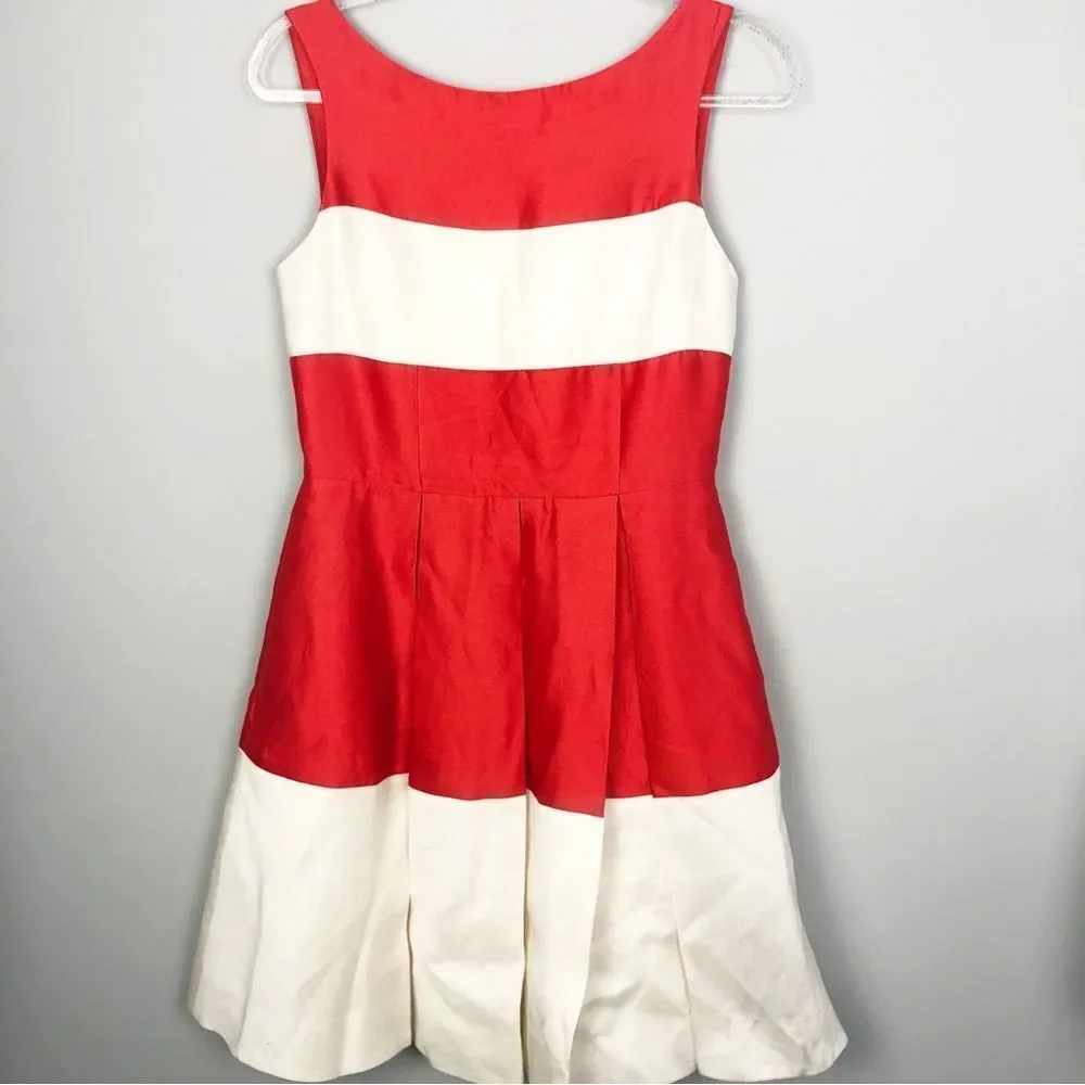 KATE SPADE NEW YORK | Gayle Fit & Flare Colorblock Stripe Dress Women’s Size 6